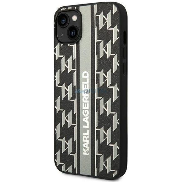 Karl Lagerfeld KLHCP14SPGKLSKG iPhone 14 6.1 "keménytok szürke Monogram csíkos szürke tok