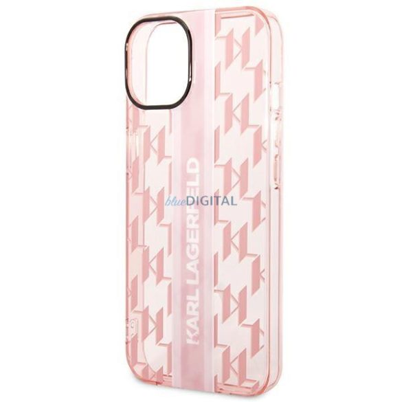 Karl Lagerfeld KLHCP14MHKLSPCP iPhone 14 Plus 6,7" keménytok rózsaszín mono függőleges csíkos egyszínű tok