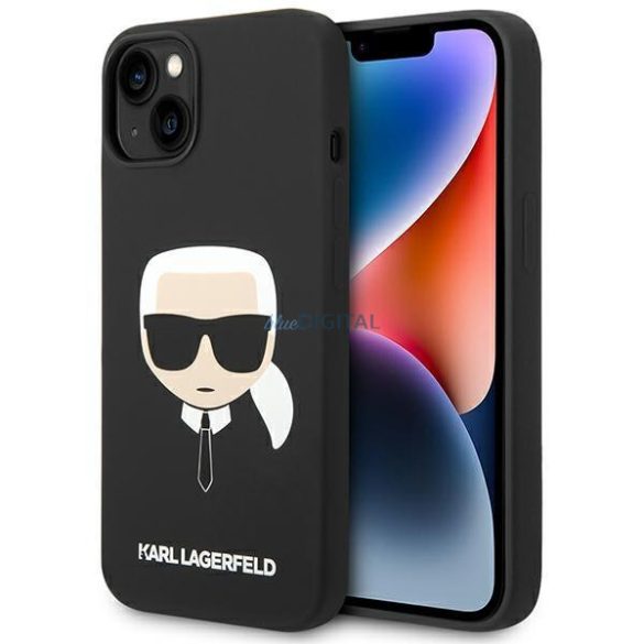 Karl Lagerfeld KLHCP14SSLKHHBK iPhone 14 6.1 "keménytok fekete szilikon Karl's Head