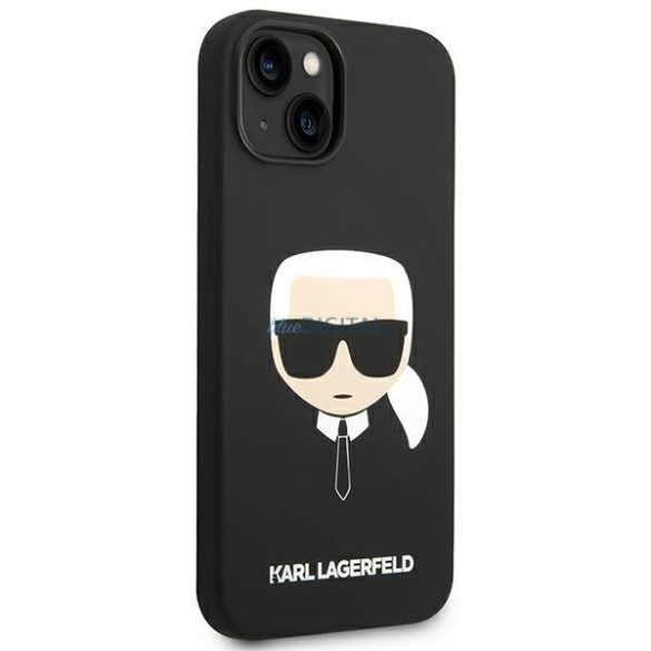 Karl Lagerfeld KLHCP14SSLKHHBK iPhone 14 6.1 "keménytok fekete szilikon Karl's Head