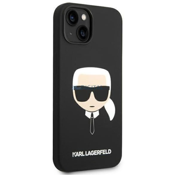 Karl Lagerfeld KLHCP14MSLKHBK iPhone 14 Plus 6.7 "keménytok fekete szilikon Karl's Head