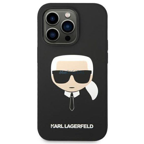 Karl Lagerfeld KLHCP14XSLKHBK iPhone 14 Pro Max 6,7" keménytok fekete Szilikon Karl's Head szilikon