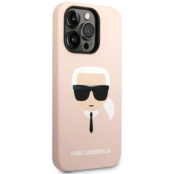 Karl Lagerfeld KLHCP14XSLKHLP iPhone 14 Pro Max 6,7" keménytok rózsaszín szilikon Karl's Head