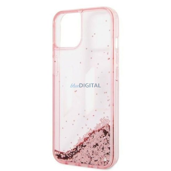 Karl Lagerfeld KLHCP14SLBKLCP iPhone 14 6,1" rózsaszín keménytok folyékony csillogó Big KL