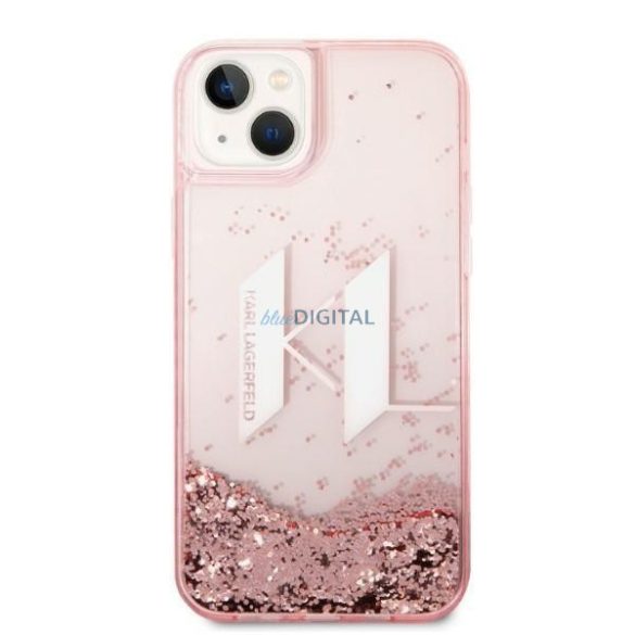 Karl Lagerfeld KLHCP14MLBKLCP iPhone 14 Plus 6,7" rózsaszín keménytok Liquid Glitter Nagy KL