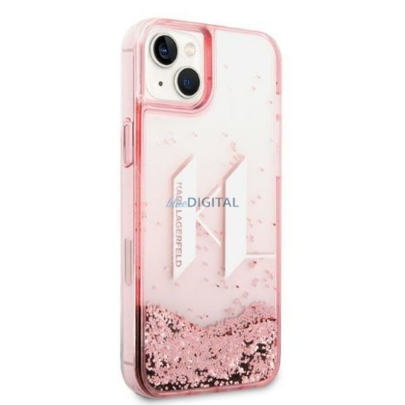 Karl Lagerfeld KLHCP14MLBKLCP iPhone 14 Plus 6,7" rózsaszín keménytok Liquid Glitter Nagy KL