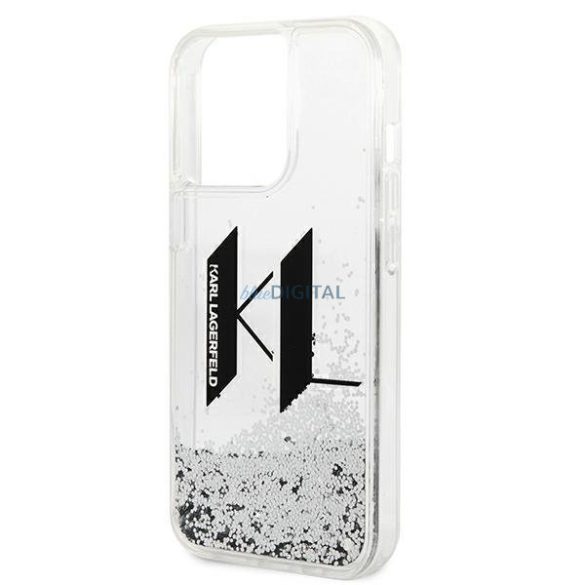 Karl Lagerfeld KLHCP14LLBKLCS iPhone 14 Pro 6.1 "ezüst keménytok folyékony csillogó Big KL