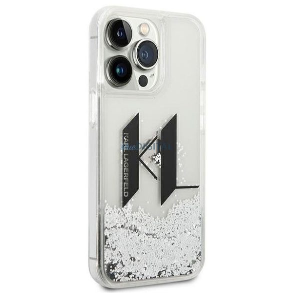 Karl Lagerfeld KLHCP14XLBKLCS iPhone 14 Pro Max 6.7 "ezüst keménytok folyékony csillogó Big KL