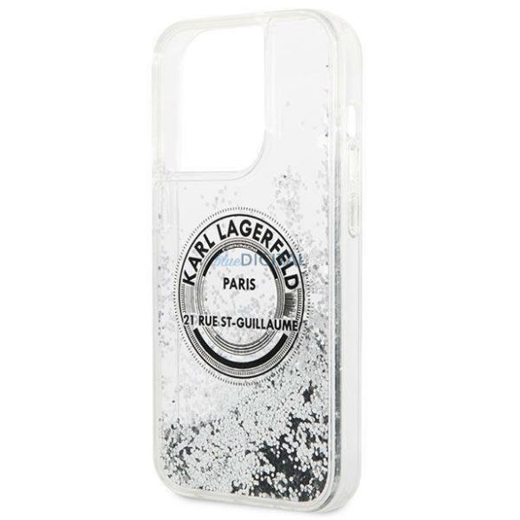 Karl Lagerfeld KLHCP14XLCRSGRS iPhone 14 Pro Max 6.7 "ezüst keménytok folyékony csillogó RSG