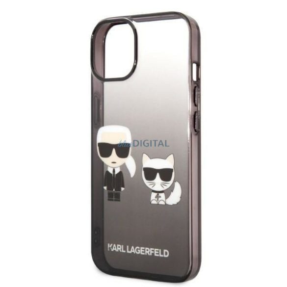 Karl Lagerfeld KLHCP14MTGKCK iPhone 14 Plus 6,7" keménytok fekete Gradient Ikonik Karl & Choupette
