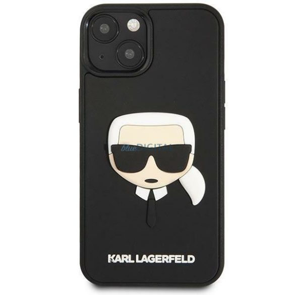 Karl Lagerfeld KLHCP14MKH3DBK iPhone 14 Plus 6.7 "fekete keménytok 3D gumiból Karl feje