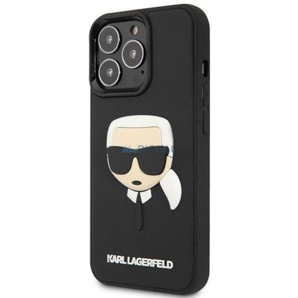 Karl Lagerfeld KLHCP14LKH3DBK iPhone 14 Pro 6.1 "fekete keménytok 3D gumiból Karl feje