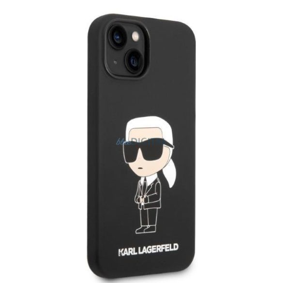 Karl Lagerfeld KLHCP14SSNIKBCK iPhone 14 6,1" keménytok fekete szilikon ikonikus