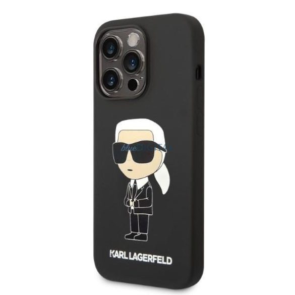 Karl Lagerfeld KLHCP14LSNIKBCK iPhone 14 Pro 6,1" keménytok fekete szilikon ikonikus