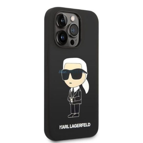 Karl Lagerfeld KLHCP14LSNIKBCK iPhone 14 Pro 6,1" keménytok fekete szilikon ikonikus