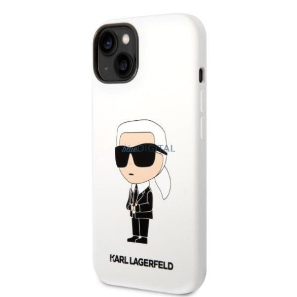 Karl Lagerfeld KLHCP14SSNIKBCH iPhone 14 6.1" keménytok fehér/fehér szilikon Ikonik Ikonik