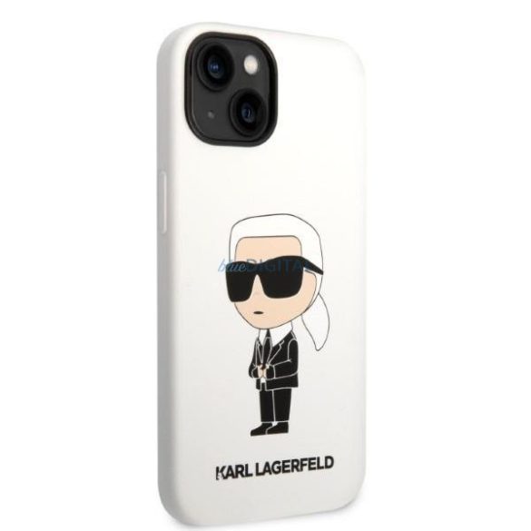 Karl Lagerfeld KLHCP14SSNIKBCH iPhone 14 6.1" keménytok fehér/fehér szilikon Ikonik Ikonik