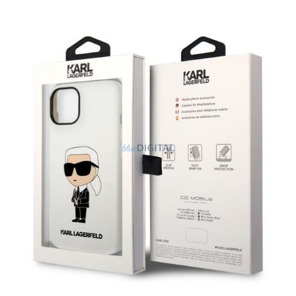 Karl Lagerfeld KLHCP14SSNIKBCH iPhone 14 6.1" keménytok fehér/fehér szilikon Ikonik Ikonik