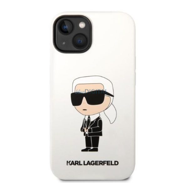 Karl Lagerfeld KLHCP14MSNIKBCH iPhone 14 Plus 6.7" keménytok fehér/fehér szilikon Ikonik Ikonik
