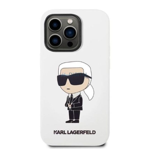 Karl Lagerfeld KLHCP14LSNIKBCH iPhone 14 Pro 6.1" keménytok fehér/fehér szilikon Ikonik Ikonik