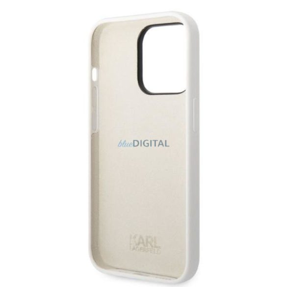 Karl Lagerfeld KLHCP14LSNIKBCH iPhone 14 Pro 6.1" keménytok fehér/fehér szilikon Ikonik Ikonik
