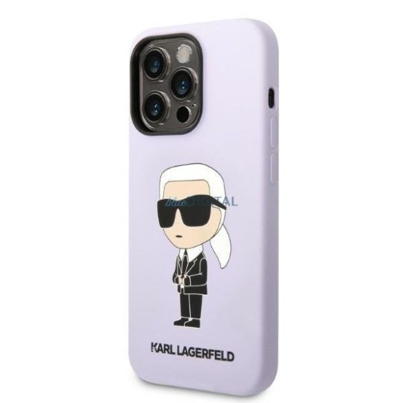 Karl Lagerfeld KLHCP14LSNIKBCU iPhone 14 Pro 6.1" keménytok lila szilikon Ikonik lila