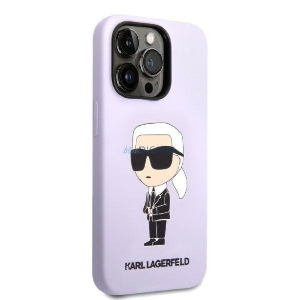 Karl Lagerfeld KLHCP14LSNIKBCU iPhone 14 Pro 6.1" keménytok lila szilikon Ikonik lila