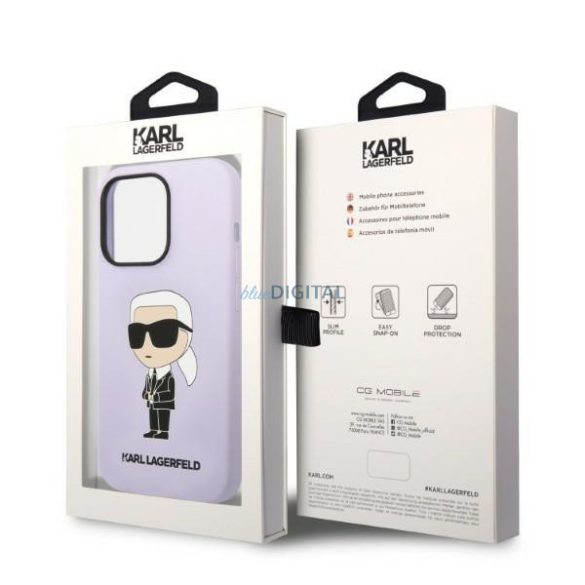 Karl Lagerfeld KLHCP14LSNIKBCU iPhone 14 Pro 6.1" keménytok lila szilikon Ikonik lila