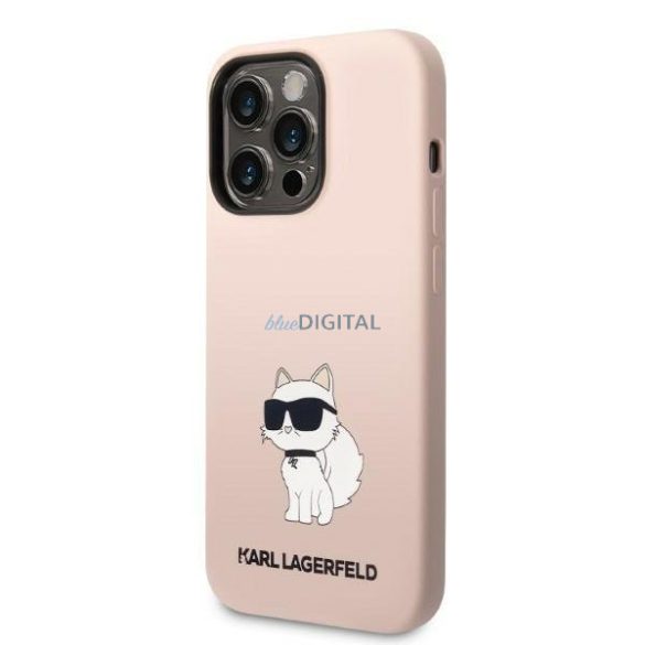 Karl Lagerfeld KLHCP14LSNCHBCP iPhone 14 Pro 6.1" keménytok rózsaszín-rózsaszín szilikon Choupette