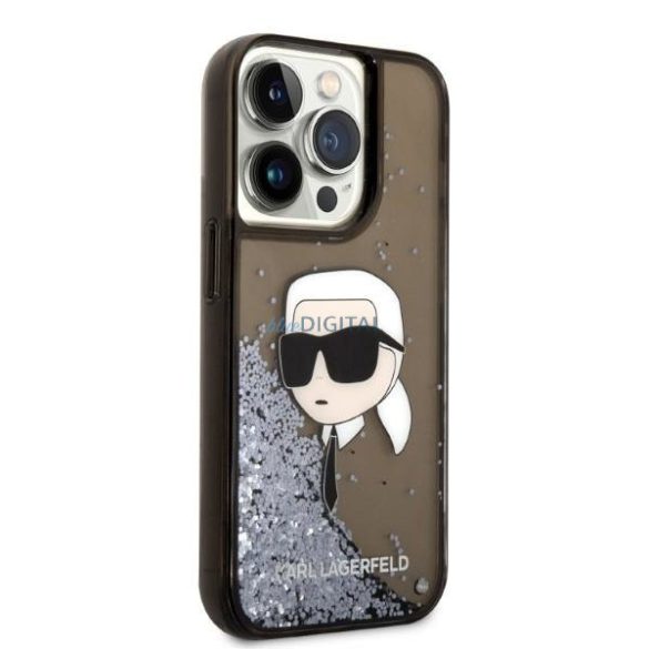 Karl Lagerfeld KLHCP14LLNKHCK iPhone 14 Pro 6,1" fekete keménytok csillogó Karl Head