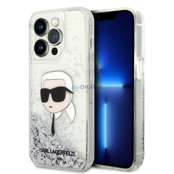 Karl Lagerfeld KLHCP14LLNKHCH iPhone 14 Pro 6.1" ezüst/ezüst keménytok csillogó Karl Head