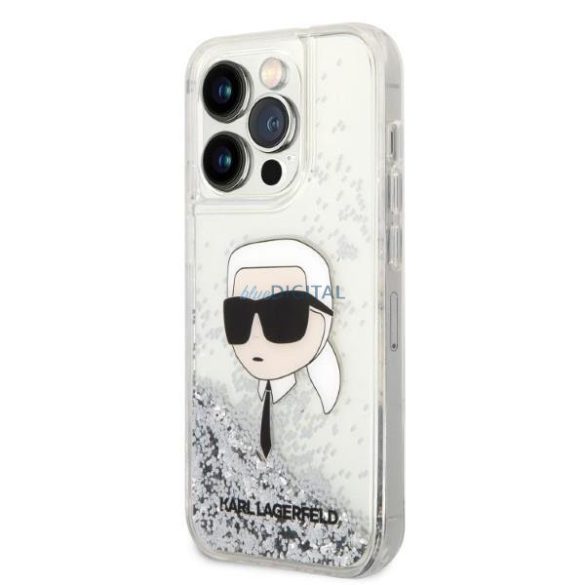 Karl Lagerfeld KLHCP14LLNKHCH iPhone 14 Pro 6.1" ezüst/ezüst keménytok csillogó Karl Head