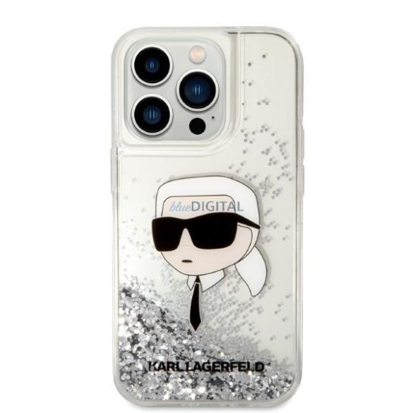 Karl Lagerfeld KLHCP14LLNKHCH iPhone 14 Pro 6.1" ezüst/ezüst keménytok csillogó Karl Head