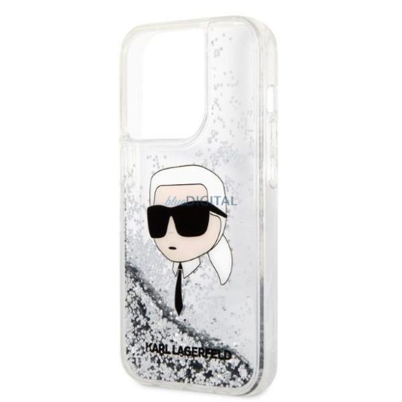 Karl Lagerfeld KLHCP14LLNKHCH iPhone 14 Pro 6.1" ezüst/ezüst keménytok csillogó Karl Head