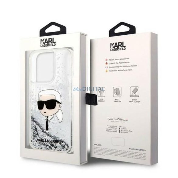 Karl Lagerfeld KLHCP14XLNKHCH iPhone 14 Pro Max 6,7" ezüst keménytok csillogó Karl Head