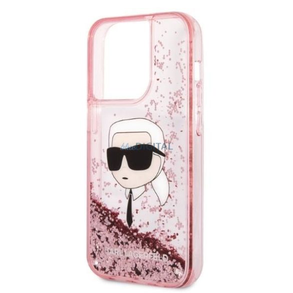Karl Lagerfeld KLHCP14LLNKHCP iPhone 14 Pro 6,1" rózsaszín keménytok csillogó Karl Head