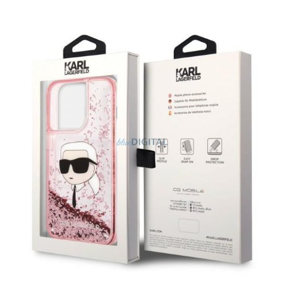 Karl Lagerfeld KLHCP14LLNKHCP iPhone 14 Pro 6,1" rózsaszín keménytok csillogó Karl Head