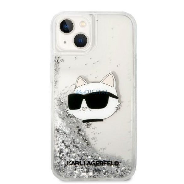 Karl Lagerfeld KLHCP14MLNHCCS iPhone 14 Plus 6,7" ezüst/ezüst keménytok Glitter Choupette Head