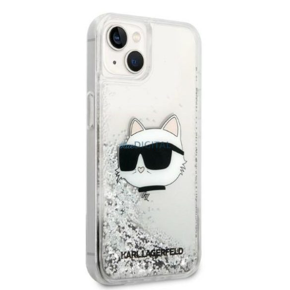 Karl Lagerfeld KLHCP14MLNHCCS iPhone 14 Plus 6,7" ezüst/ezüst keménytok Glitter Choupette Head