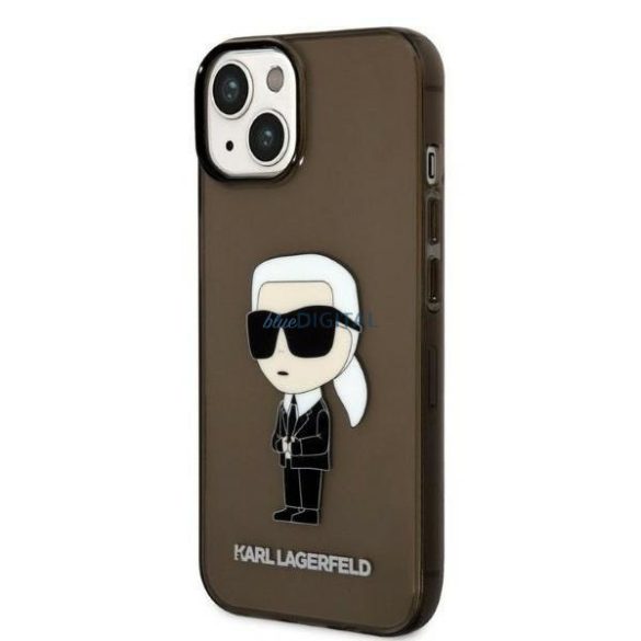 Karl Lagerfeld KLHCP14SHNIKTCK iPhone 14 6.1" fekete/fekete keménytok Ikonik Karl Lagerfeld Karl Lagerfeld