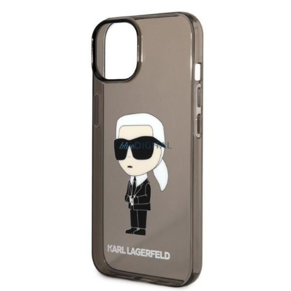 Karl Lagerfeld KLHCP14MHNIKTCK iPhone 14 Plus 6,7" fekete keménytok ikonikus Karl Lagerfeld