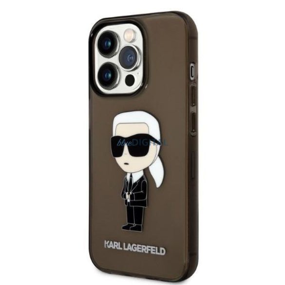 Karl Lagerfeld KLHCP14LHNIKTCK iPhone 14 Pro 6.1" fekete keménytok ikonikus Karl Lagerfeld
