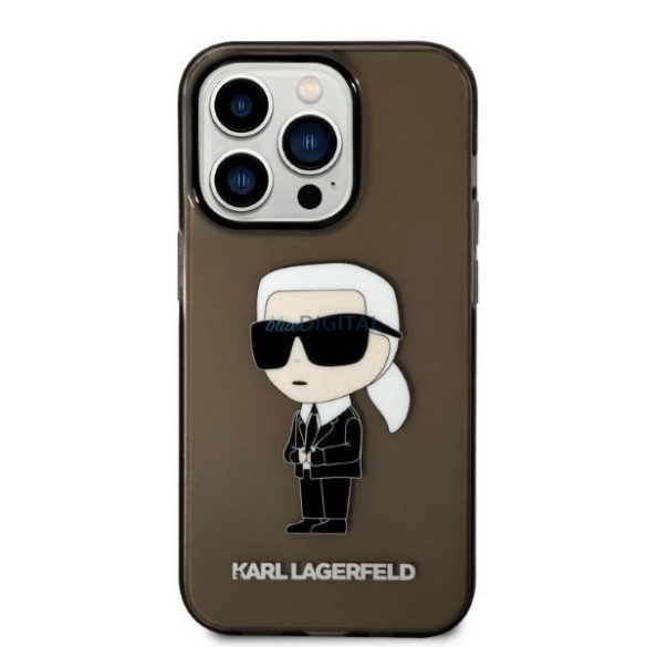 Karl Lagerfeld KLHCP14XHNIKTCK iPhone 14 Pro Max 6,7" fekete keménytok ikonikus Karl Lagerfeld