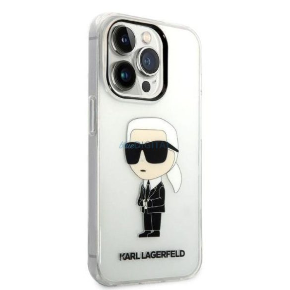 Karl Lagerfeld KLHCP14LHNIKTCT iPhone 14 Pro 6,1" átlátszó keménytok ikonikus Karl Lagerfeld