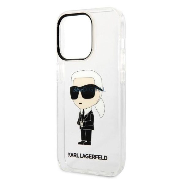 Karl Lagerfeld KLHCP14LHNIKTCT iPhone 14 Pro 6,1" átlátszó keménytok ikonikus Karl Lagerfeld