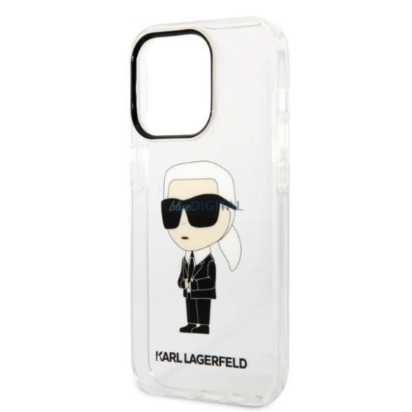 Karl Lagerfeld KLHCP14XHNIKTCT iPhone 14 Pro Max 6,7" átlátszó keménytok ikonikus Karl Lagerfeld
