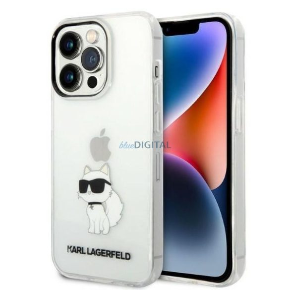 Karl Lagerfeld KLHCP14LHNCHTCT iPhone 14 Pro 6,1" átlátszó keménytok ikonikus Choupette