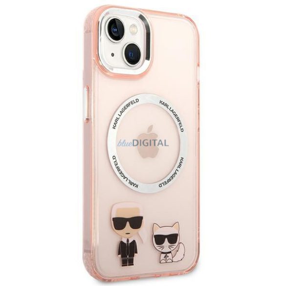 Karl Lagerfeld KLHMP14SHKCP iPhone 14 6.1 "keménytok rózsaszín Karl & Choupette Alumínium Magsafe