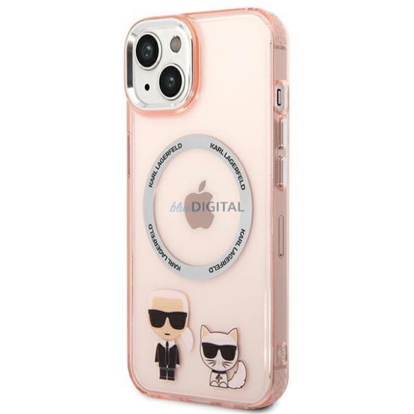 Karl Lagerfeld KLHMP14MHKCP iPhone 14 Plus 6.7 "kemény tok rózsaszín Karl & Choupette alumínium Magsafe