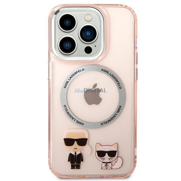 Karl Lagerfeld KLHMP14LHKCP iPhone 14 Pro 6,1" keménytok rózsaszín Karl & Choupette Alumínium Magsafe